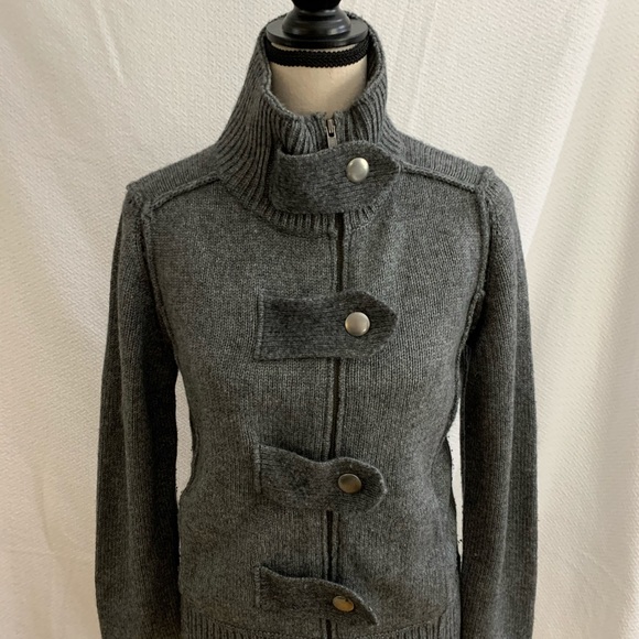 Banana Republic zip grey sweater - Picture 2 of 4